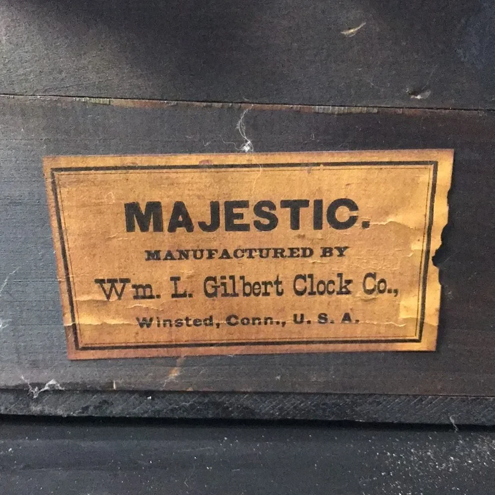ANTIQUE MANTEL CLOCK-WM L GILBERT-MAJESTIC CLOCK-WINSTED,CONN.-PAT.1881